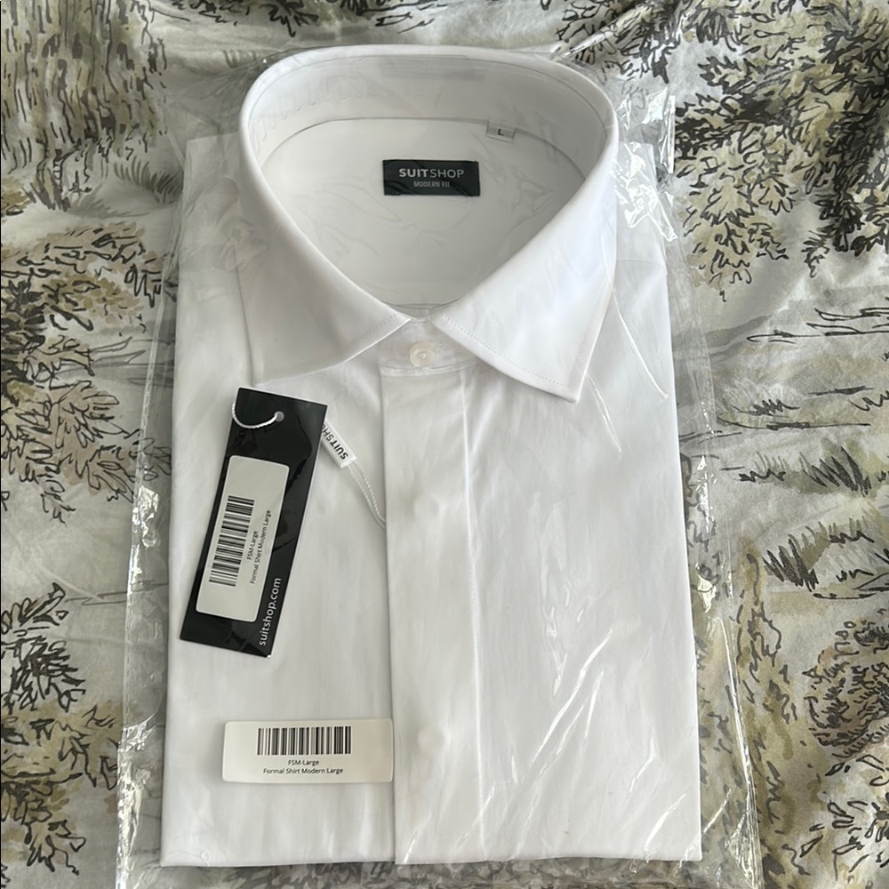 NWT - Men's White French Cuff Dress Shirt